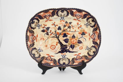 English Minton Imari Style Ironstone Meat Platter