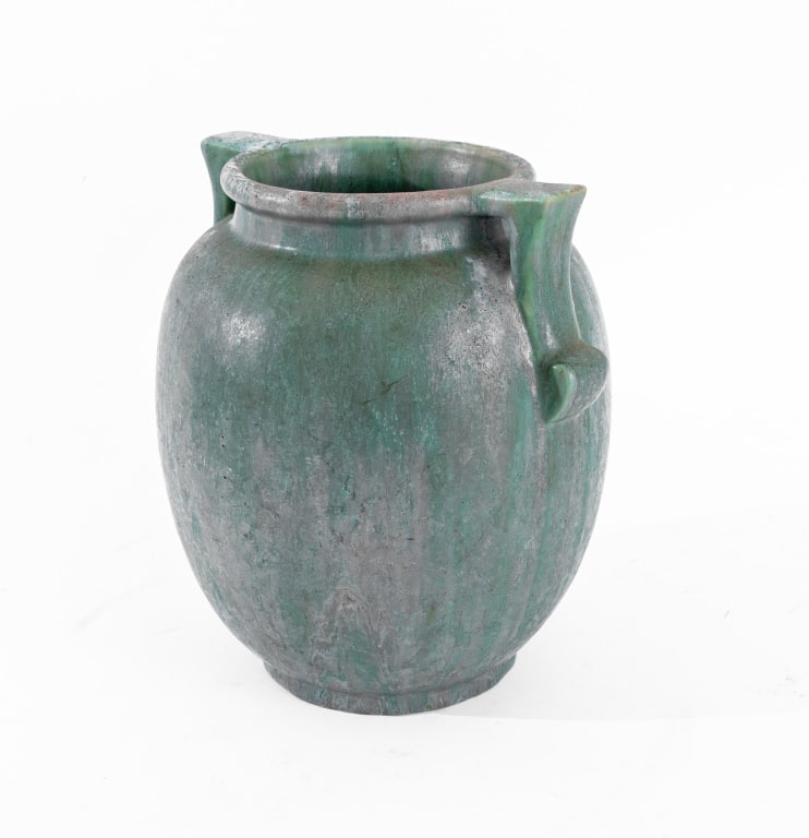 Roseville Carnelian II Style Handled Ceramic Vase (1 of 4)