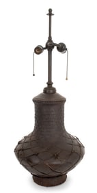 Arts & Crafts Bronze Tabletop Oil Lamp