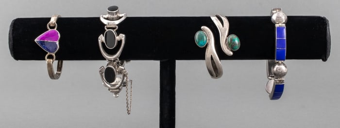 Taxco Sterling Silver Bracelets, 4