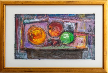 Joan Shapiro "Fruits on Table" Oil on Panel