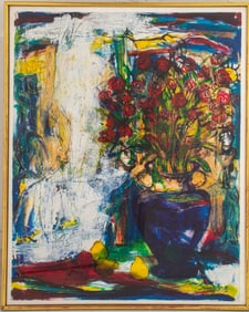 Illegibly Signed Abstract Still Life Acrylic