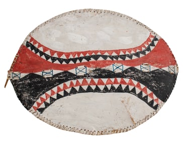 African Masai Painted Hide Shield