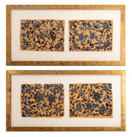 Chinese Blue Floral Silk Embroideries 4