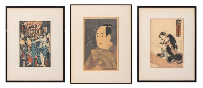Toshusai Sharaku, Etc, Ukiyo-e Woodblock Prints, 3