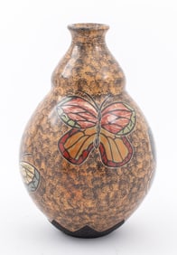 Nicaraguan Modern Ceramic Double Gourd Vase