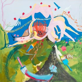 Eva Bouzard-Hui "The Volcano Two" Oil on Canvas