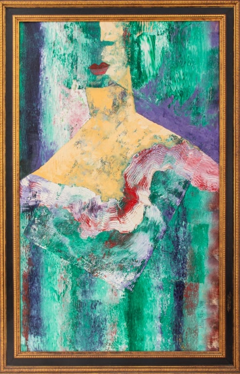 John Hayden Abstract Figure Oil on Canvas, 1984 (1 of 12)