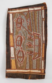 Aboriginal Australian Pigment on Eucalyptus Bark