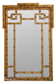 Chippendale Style Bamboo Motif Giltwood Mirror