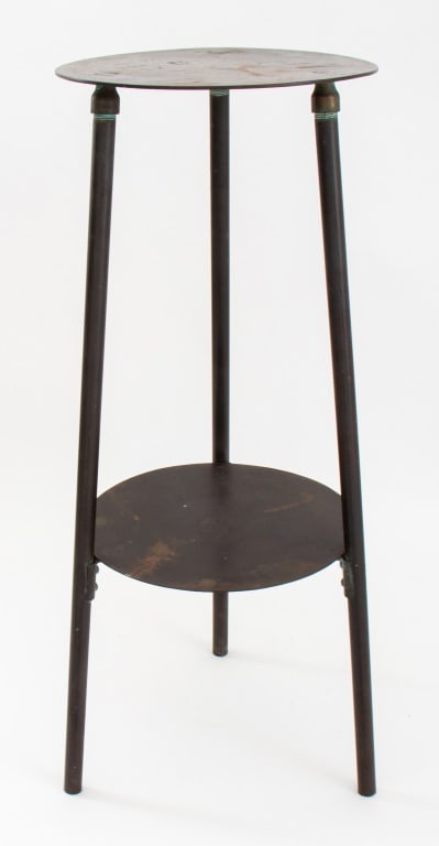 Industrialist Two-Tiered Brass Accent Table (1 of 10)