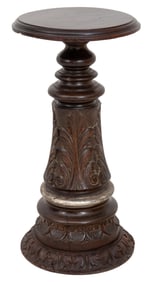 Acanthus Motif Carved Wood Pedestal Stand