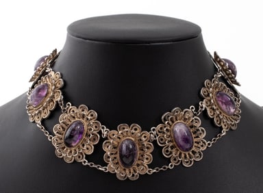 Sterling Silver Amethyst Necklace