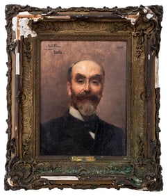 Paul Sain Gentleman's Portrait Oil on Canvas, 1900