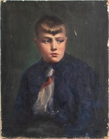 J. Quinn Portrait of a Schoolboy Oil on Canvas