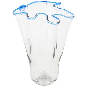 Murano Modern Handkerchief Style Clear Glass Vase
