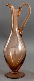 Murano Style Amber Art Glass Ewer