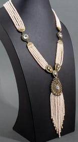 Turkish Style Multi-Strand Bead Tassel Necklace