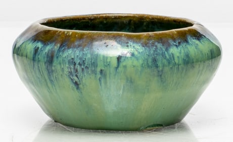 Green Glazed Art Pottery Bowl