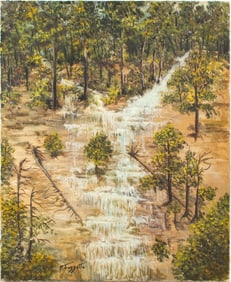 Mary Gazzetta "Falls Along Mountainside" Oil