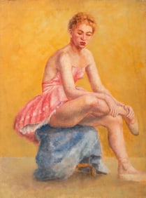 H. Spencer Portrait of a Ballerina Oil on Canvas