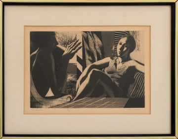 David A. Bumbeck "Conversation" Etching