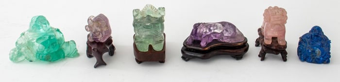 Chinese Carved Hardstone Figurines, 6