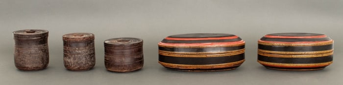 Korean Carved and Lacquered Wood Boxes, 5