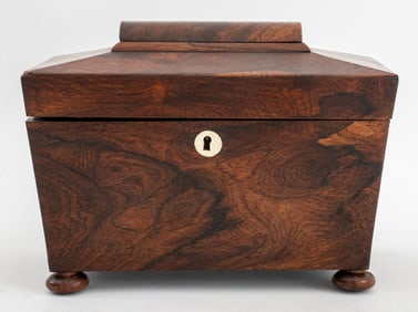 Regency Sarcophagus Form Rosewood Tea Caddy
