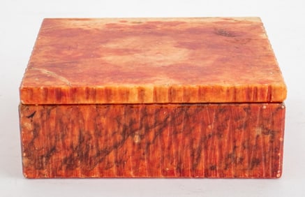 Italian Red Alabaster Covered Table Box