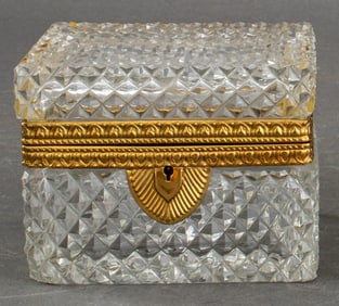 Charles X Style Cut Glass & Gilt Metal Mounted Box