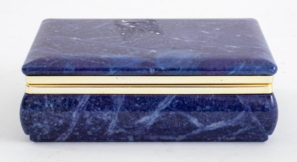 Italian Blue Alabaster Covered Table Box (1 of 8)