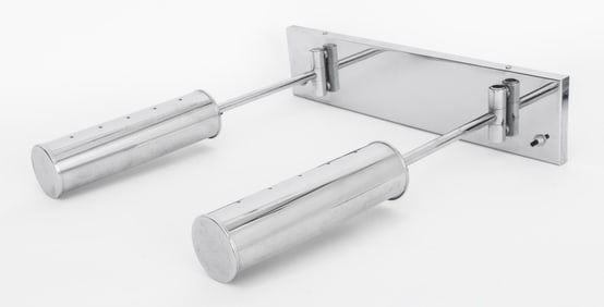 Postmodern Chrome Two-Light Wall Sconce