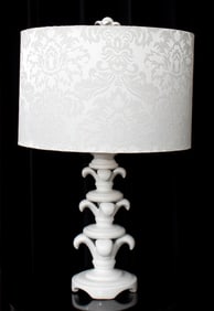 Modern Hollywood Regency Glazed Ceramic Table Lamp