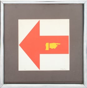 Allan D'Arcangelo "Red Arrow" Serigraph, 1965
