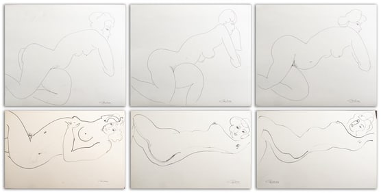 Norman Carton Nude Woman Ink on Paper, 6