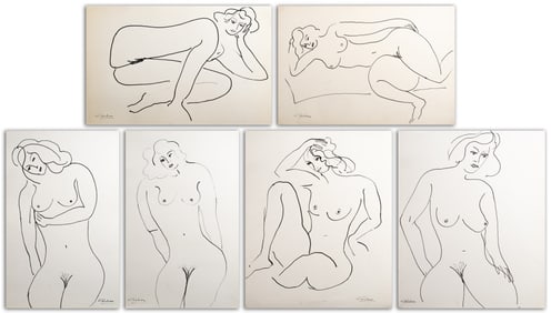 Norman Carton Nude Woman Ink on Paper, 6