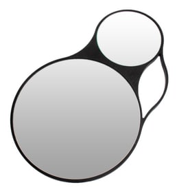 Modern Mahogany Round Articulated Shaving Mirror