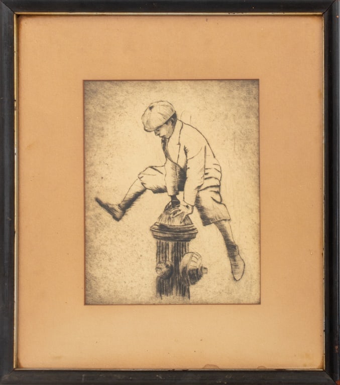 Illegibly Signed "Spring!" Etching (1 of 9)