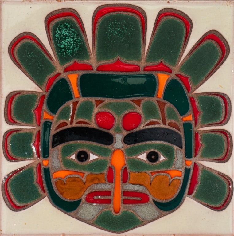 Steve Tongier "Kwakiutl - Eagle Mask" Ceramic Tile (1 of 2)