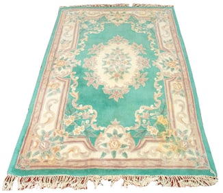 Chinese Art Deco Aubusson Style Rug, 7' x 5'