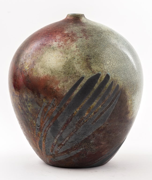 Andrew Berends Raku Art Pottery Vase (1 of 5)