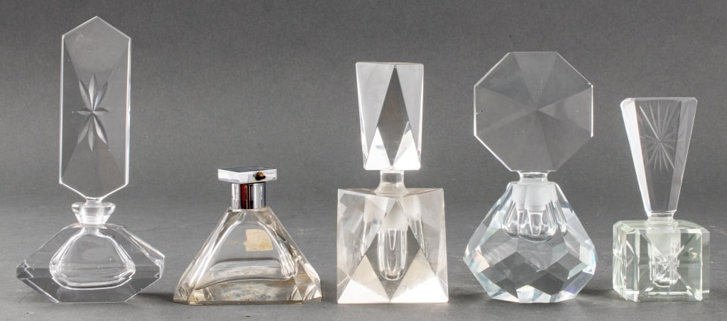 Art Deco Crystal Perfume Bottles, 5 (1 of 5)