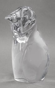 Daum French Crystal Seated Cat Sculpture