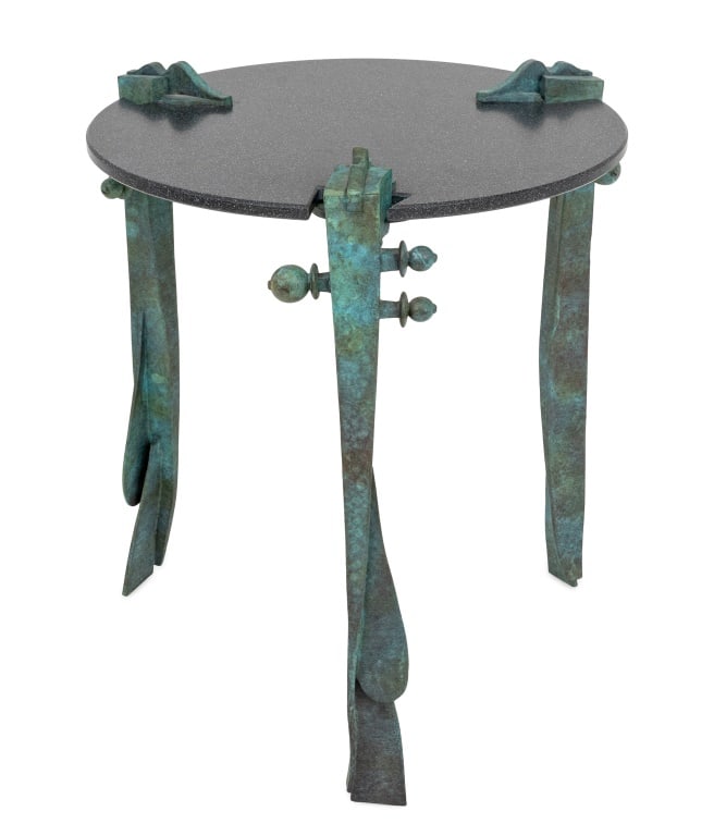 Gary Knox Bennett Stone Top Patinated Bronze Table (1 of 4)