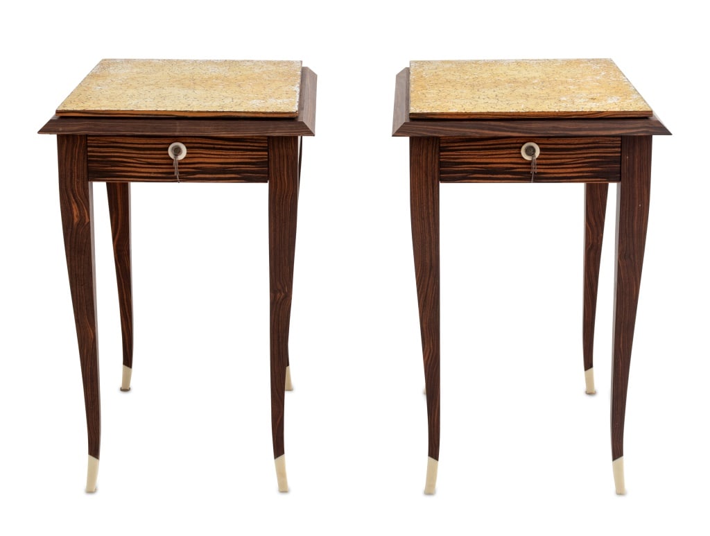 Wendy Stayman Ebony & Eggshell Side Tables, Pair (1 of 7)
