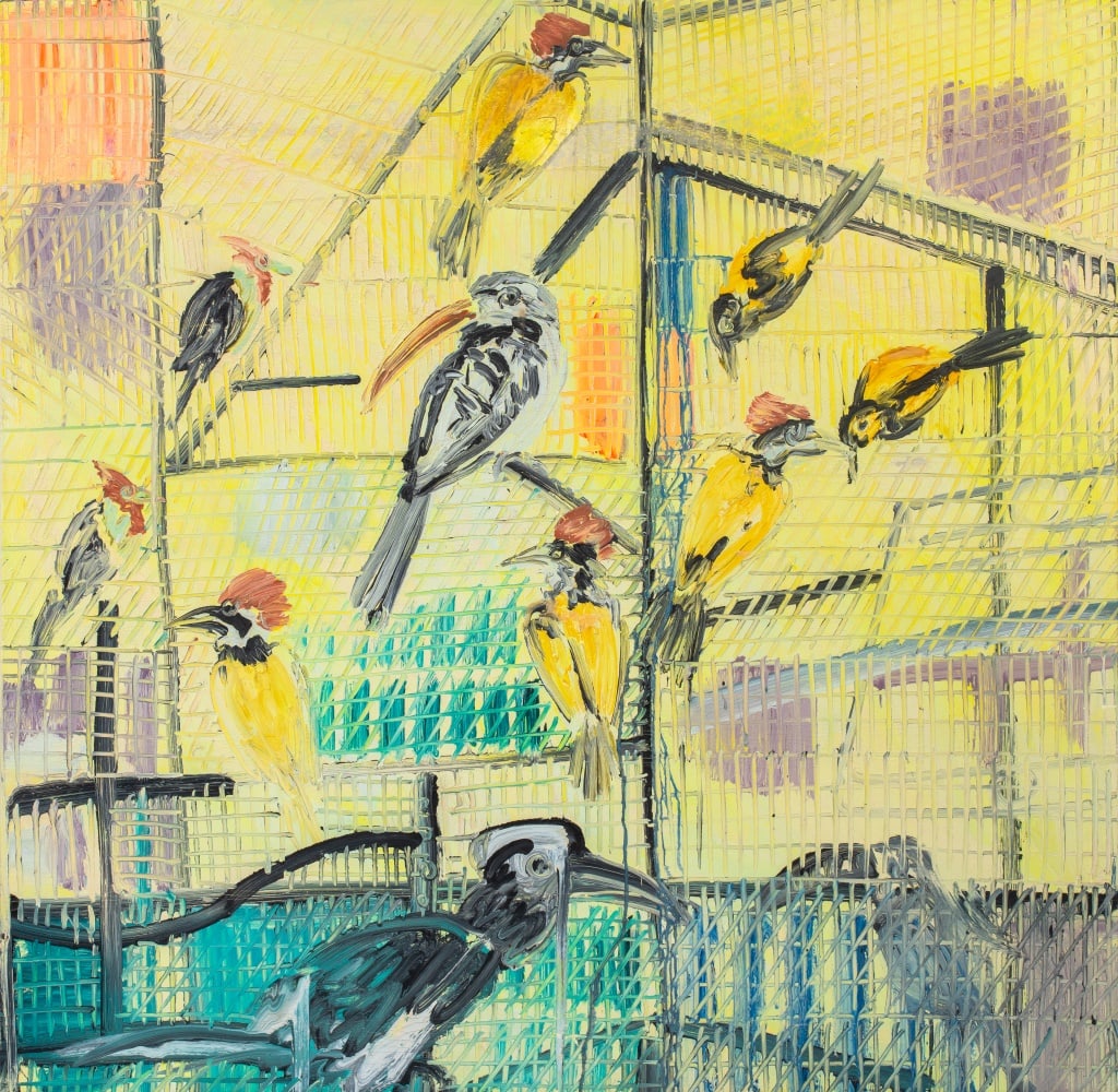 Hunt Slonem "Troupial II" Oil on Canvas, 1995 (1 of 10)