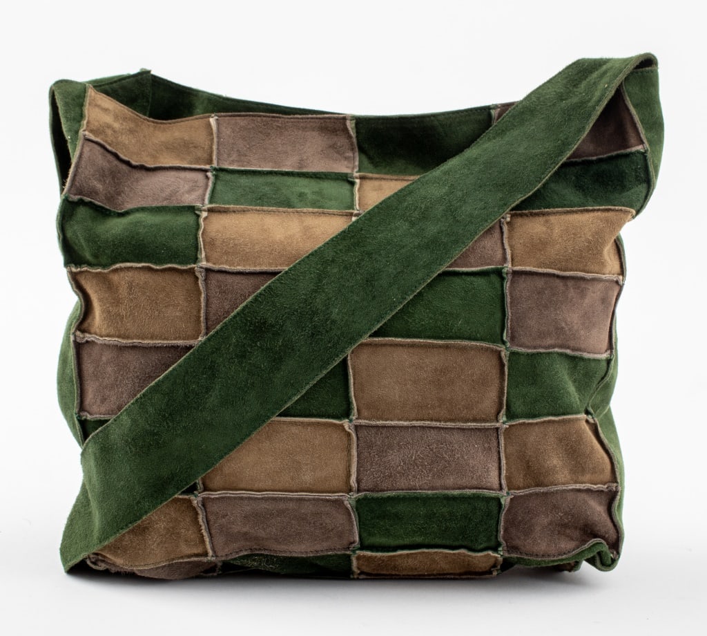 Chanel Green Suede Patchwork Shoulder Bag (1 of 11)