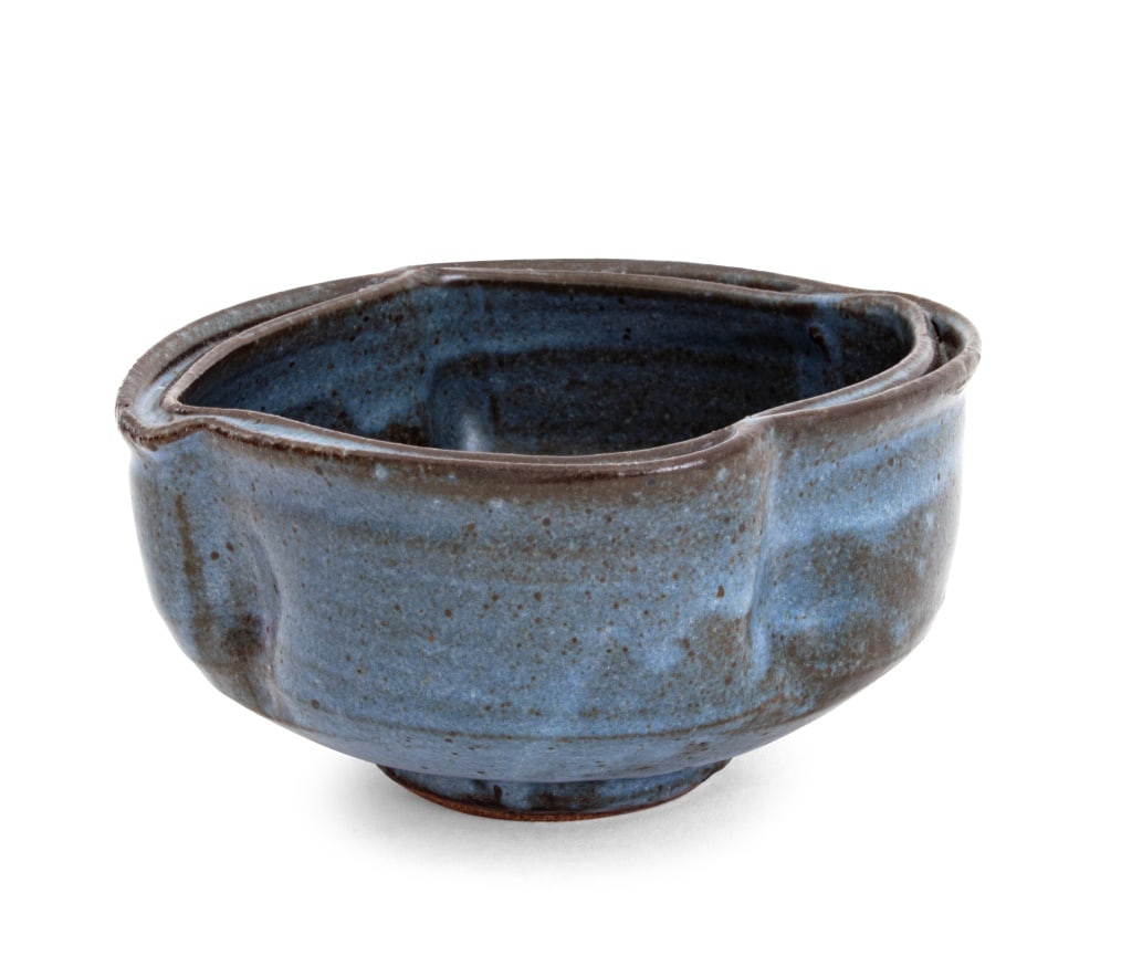 Warren MacKenzie Matte Blue Glazed Stoneware Bowl (1 of 4)