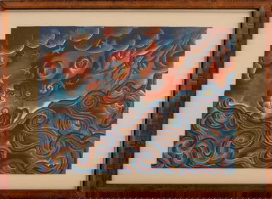 Arnulfo Mendoza Ruiz Surrealist Gouache on Paper